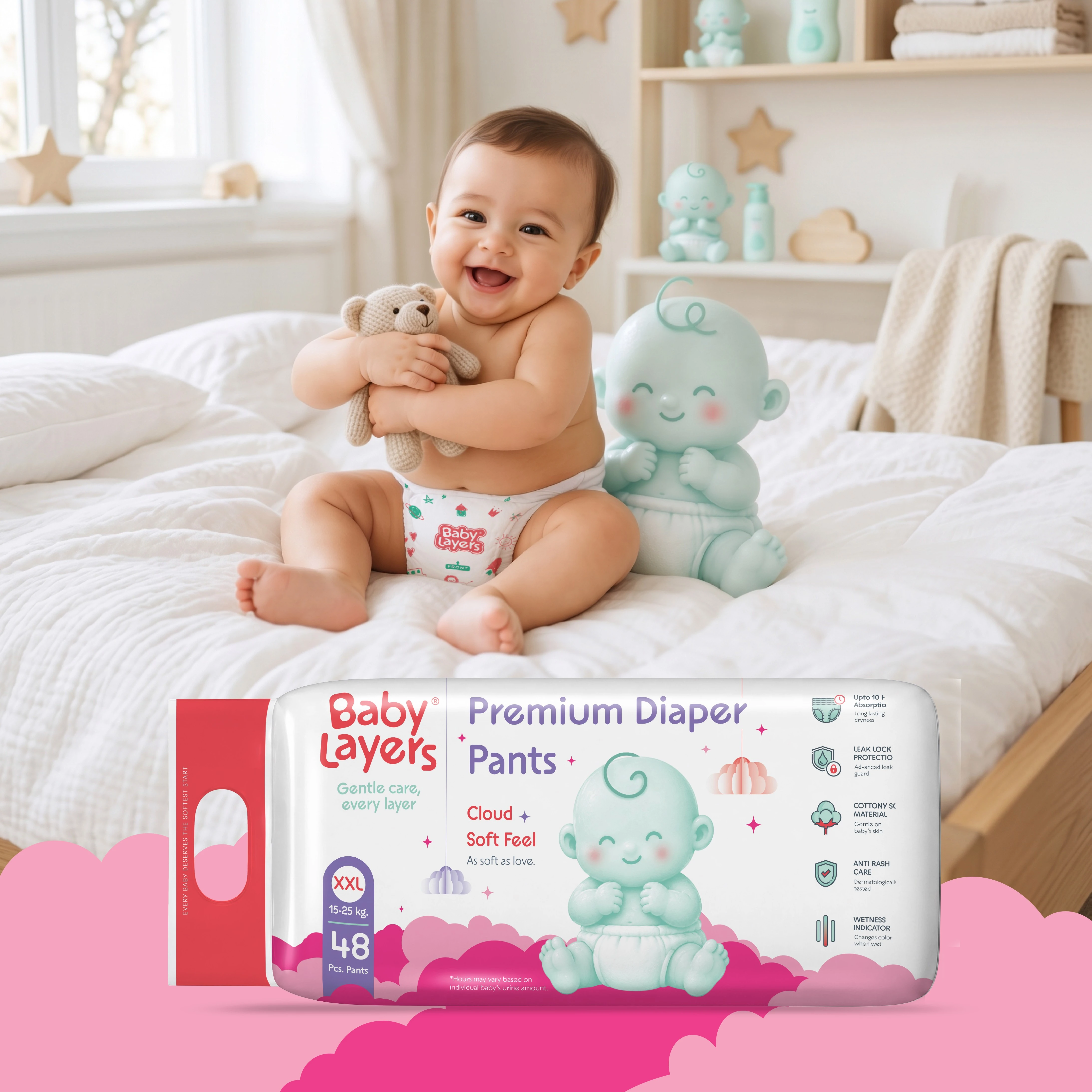 XXL - 48 Premium Diaper Pants (15-25 kg)